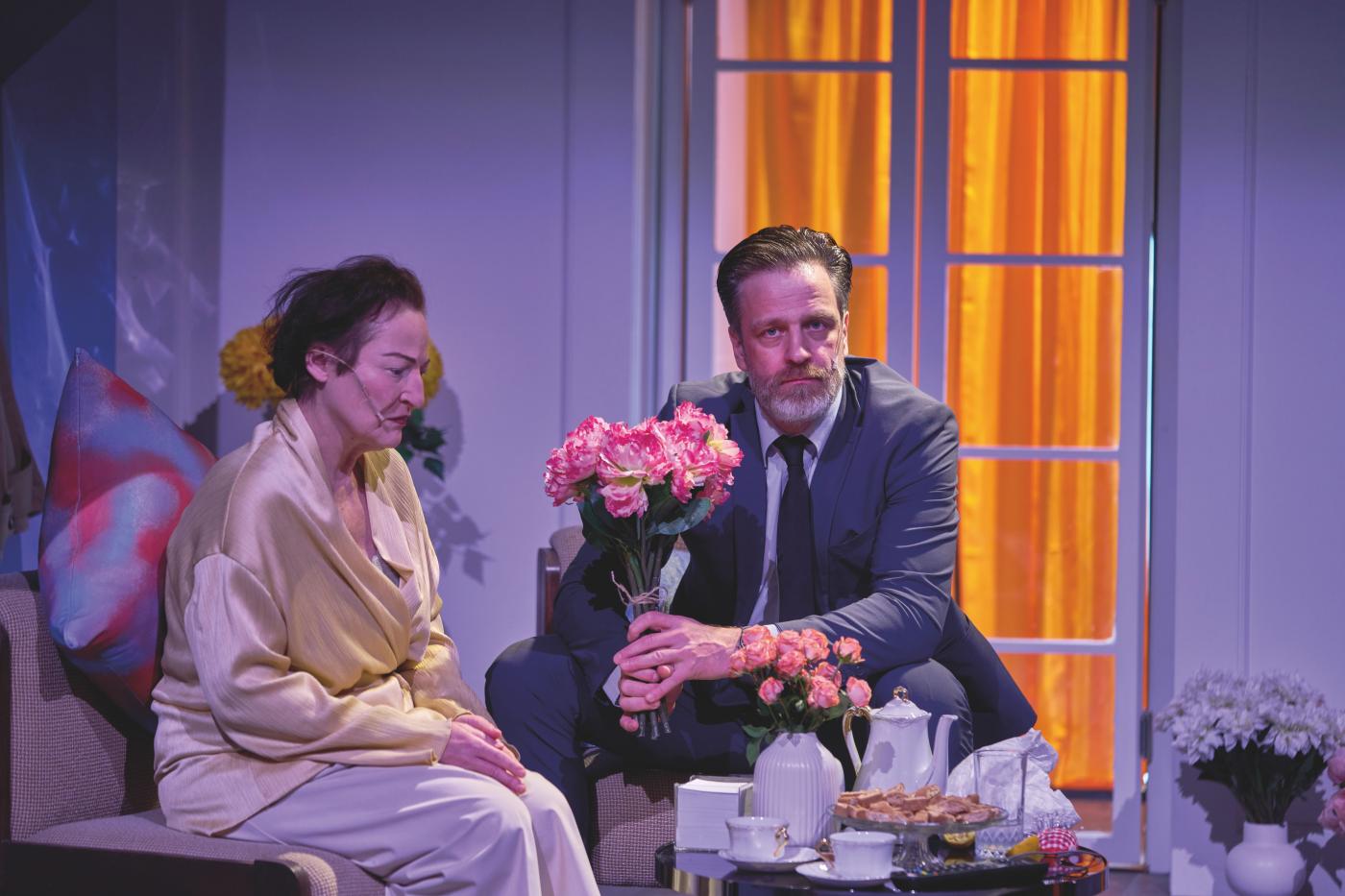 Magdalena Sidonová (Clarissa) a Václav Vašák (Richard) v inscenaci Paní Dallowayová