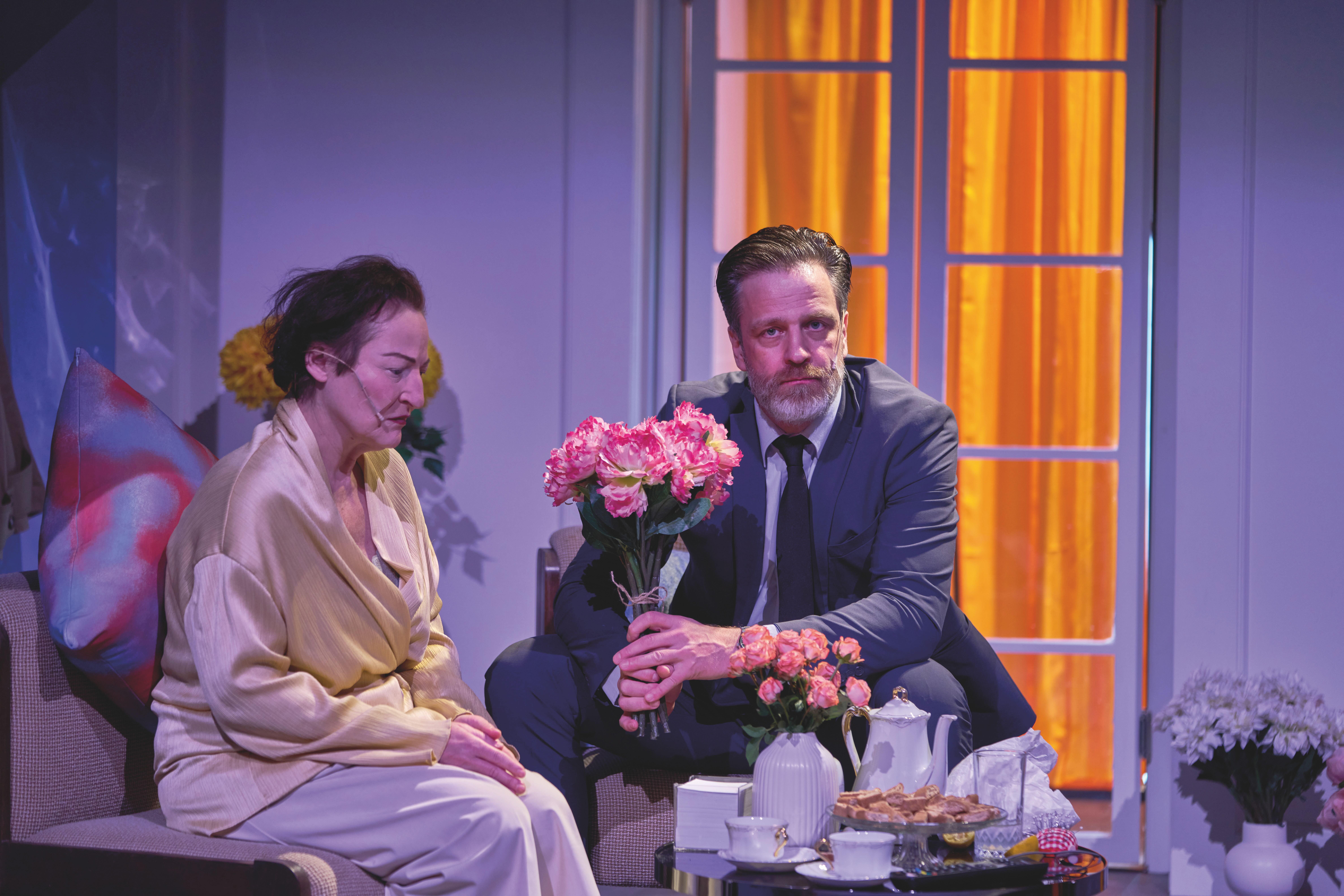 Magdalena Sidonová (Clarissa) a Václav Vašák (Richard) v inscenaci Paní Dallowayová